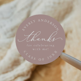 Modern Script Eenvoudig Afstuderen Ronde Sticker