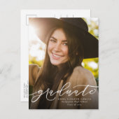 Modern script, eenvoudig afstuderen uitnodiging briefkaart (Voorkant / Achterkant)