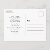 Modern script, eenvoudig afstuderen uitnodiging briefkaart (Achterkant)