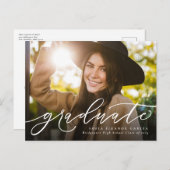 Modern script, eenvoudig afstuderen uitnodiging briefkaart (Voorkant / Achterkant)