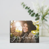 Modern script, eenvoudig afstuderen uitnodiging briefkaart (Staand voorkant)