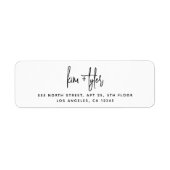 Modern script eenvoudig bruiloft retour adres etiket (Voorkant)