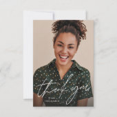 Modern script eenvoudig één foto-afstuderen bedankkaart (Voorkant)