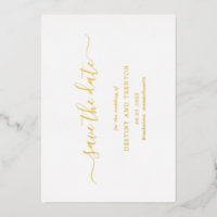 Modern Script Eenvoudig Elegant Bruiloft Bewaar de