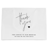 Modern script eenvoudig hart trouw dank je  groot cadeauzakje (Voorkant)