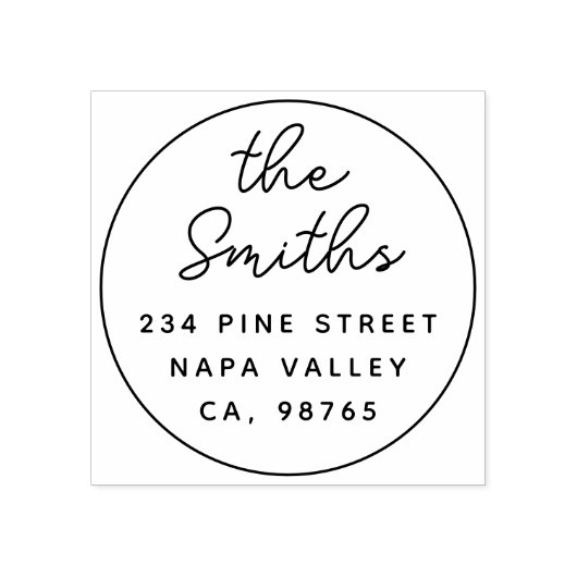 Modern Script Eenvoudig retouradres Rubberstempel (Afrduk)