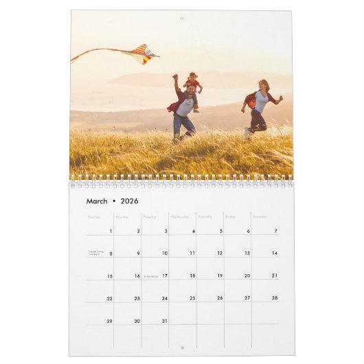 Modern Script Eenvoudige aangepaste familie foto 2 Kalender (Mar 2026)