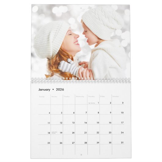 Modern Script Eenvoudige aangepaste familie foto 2 Kalender (Jan 2026)
