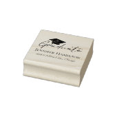 Modern Script Eenvoudige afstudeerdop Retouradres Rubberstempel (Stempel)