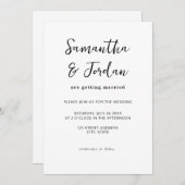 Modern Script Eenvoudige bruiloft Kaart (Voorkant / Achterkant)