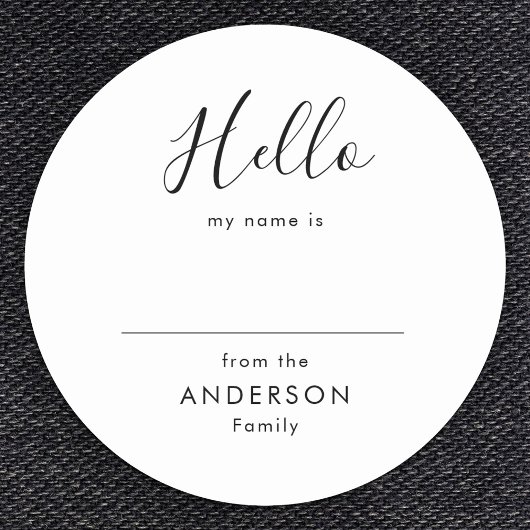 Modern Script Eenvoudige familie reünie naam Ronde Sticker