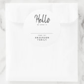 Modern Script Eenvoudige familie reünie naam Ronde Sticker (Tas)