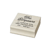 Modern Script Eenvoudige familienaam & retouradres Rubberstempel (Stempel)