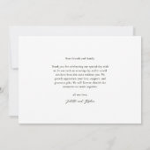 Modern Script Eenvoudige foto bruiloft Bedankkaart (Achterkant)