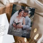 Modern Script Eenvoudige foto bruiloft Bedankkaart<br><div class="desc">Modern Script Eenvoudige foto bruiloft dank u kaart. Klik op de knop Bewerken om dit ontwerp aan te passen aan uw behoeften.</div>