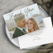 Modern Script Eenvoudige foto bruiloft Bedankkaart