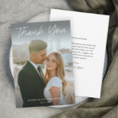 Modern Script Eenvoudige foto bruiloft Bedankkaart