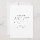 Modern Script Eenvoudige foto bruiloft Bedankkaart (Achterkant)