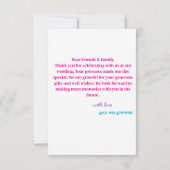 Modern Script Eenvoudige foto bruiloft Bedankkaart (Achterkant)