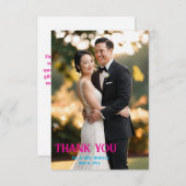 Modern Script Eenvoudige foto bruiloft Bedankkaart (Voorkant / Achterkant)