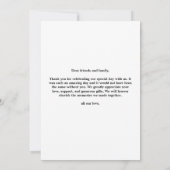 Modern Script Eenvoudige foto bruiloft dank u kaar Kaart (Achterkant)