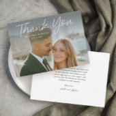 Modern Script Eenvoudige foto bruiloft dank u Kaart
