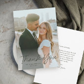 Modern Script Eenvoudige foto bruiloft dank u Kaart