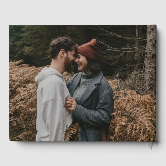 Modern Script Eenvoudige foto bruiloft Gastenboek (Achterkant)