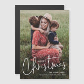 Modern Script Eenvoudige foto Kerstvakantie Kaart (Voorkant / Achterkant)