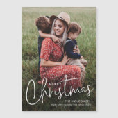 Modern Script Eenvoudige foto Kerstvakantie Kaart (Voorkant)