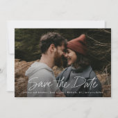 Modern Script Eenvoudige Foto  Save The Date (Voorkant)