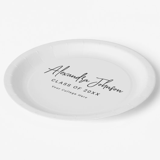 Modern Script Eenvoudige Graduation Party Papieren Bordje (Gekanteld)