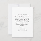 Modern Script Eenvoudige Petite Photo Wedding Bedankkaart (Achterkant)
