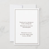 Modern Script Eenvoudige trouwfoto Dank u Bedankkaart (Achterkant)