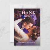 Modern Script Eenvoudige Trouwfoto Elegant Bedankkaart (Voorkant)