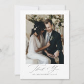 Modern Script Eenvoudige Trouwfoto Flat Bedankkaart (Voorkant)