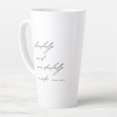 Modern script, eerlijk en nette koffie latte mok (Linkerhoek)