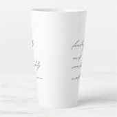 Modern script, eerlijk en nette koffie latte mok (Voorkant)