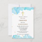 Modern script eerst holy communiqué uitnodiging (Voorkant)