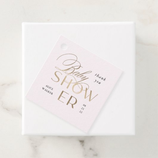 modern script elegant baby shower bedankjes labels (In situ)
