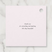 modern script elegant baby shower bedankjes labels (Achterkant)