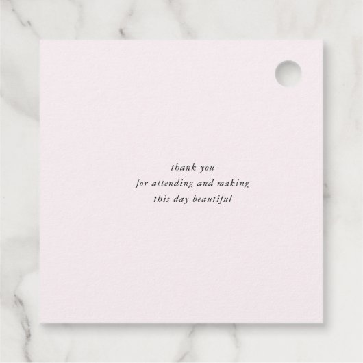 modern script elegant baby shower bedankjes labels (Achterkant)