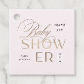 modern script elegant baby shower bedankjes labels (Voorkant)