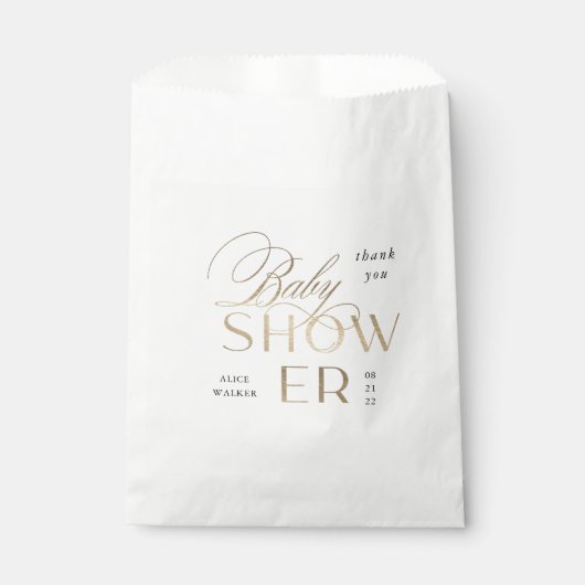 modern script elegant baby shower bedankzakje (Voorkant)