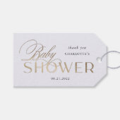 modern script elegant baby shower cadeaulabel (Voorkant (Horizontaal))