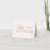 modern script elegant baby shower - dank u c notitiekaartje (Voorkant)