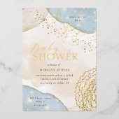 Modern Script Elegant Baby shower Folie Invitation Folie Uitnodiging (Voorkant)