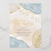Modern Script Elegant Baby shower Folie Invitation Uitnodiging (Voorkant)