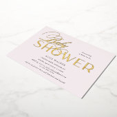 modern script elegant baby shower folie uitnodiging (Gedraaid)