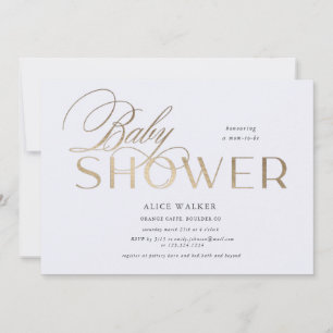 modern script elegant baby shower-uitnodiging